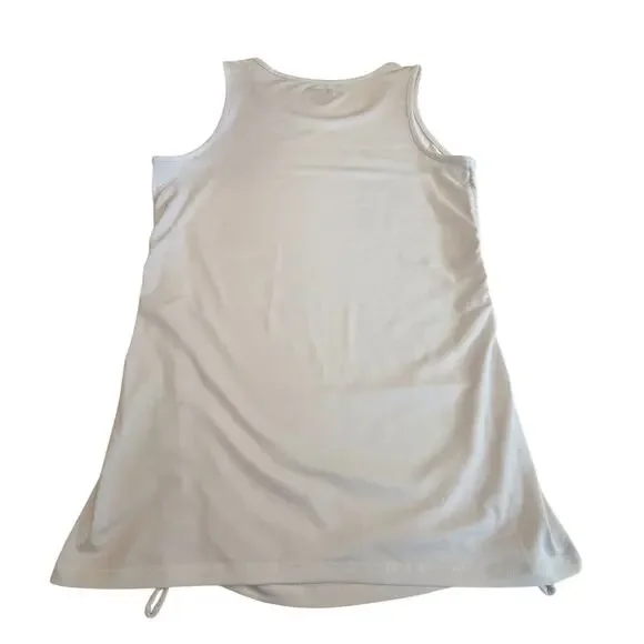 Reel Legends White Sleeveless Adjustable Ruched Side Tank Top Performance Fabric - Picture 16 of 16